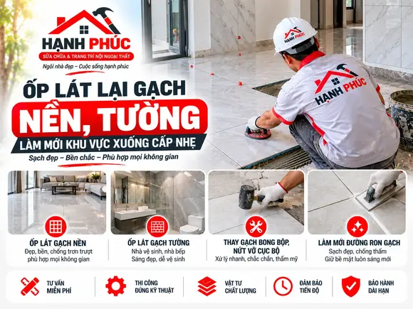 Ốp Lát Lại Gạch Nền, Gạch Tường – Làm Mới Khu Vực Xuống Cấp Nhẹ