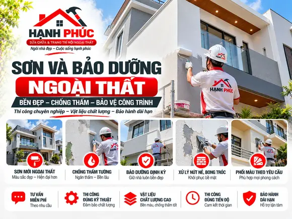 Dịch Vụ Sơn Và Bảo Dưỡng Ngoại Thất Nhà Ở Tại TP.HCM – Hạnh Phúc