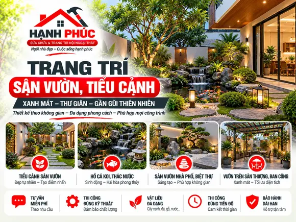 Trang Trí Sân Vườn, Tiểu Cảnh Đẹp, Hiện Đại Tại TP.HCM – Hạnh Phúc
