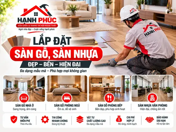 Lắp Đặt Sàn Gỗ, Sàn Nhựa Tại TP.HCM Đẹp, Bền, Hiện Đại – Hạnh Phúc
